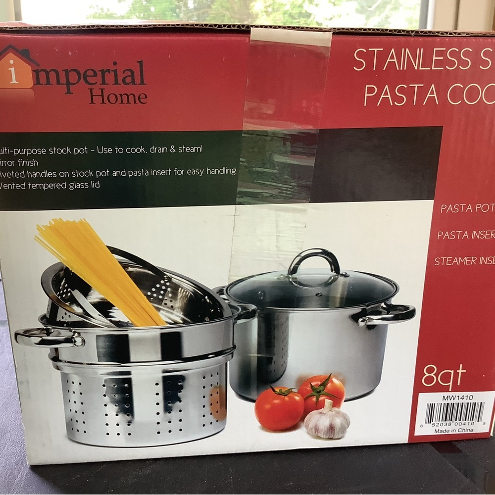 Stainless Steel Pasta Cooker Steamer Set - Silver - Picture 2 of 2
